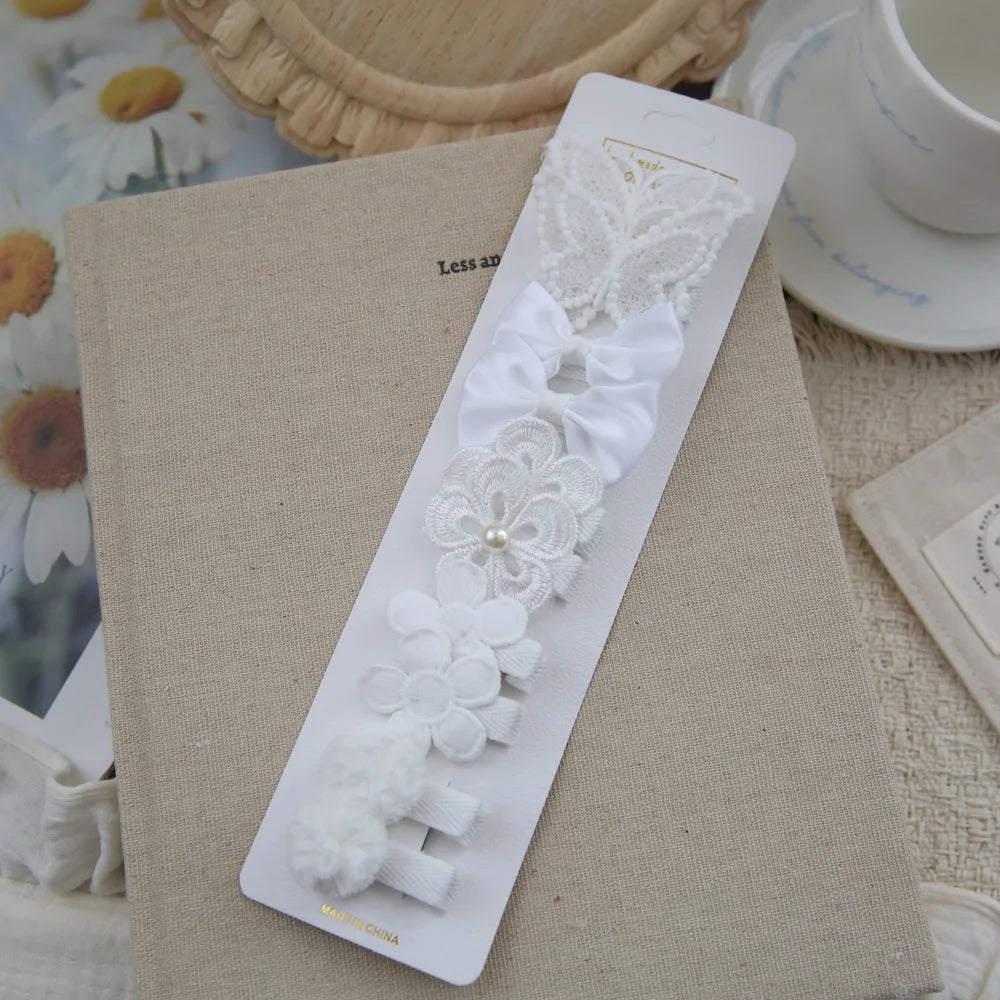 10pcs/Set Baby Hair Accessories for Girls Full Coverage Fabric Lovely Hair Clips Children's Headwear Bow Hair Accessories