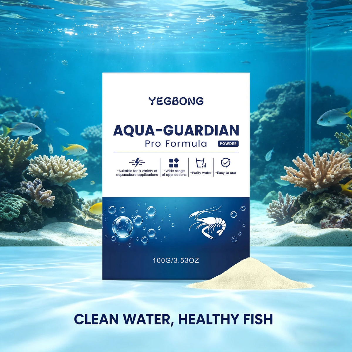 Aquarium Water Purifier Powder Remove Impurities Purify Water Improve Water Quality Safe Easy to Use Fish Tank Water Conditioner