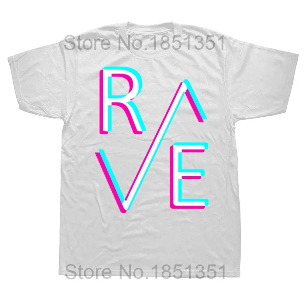 Techno Rave T Shirt Dj Electronic Dance Music Summer Graphic Cotton Streetwear Short Sleeve Birthday Gifts T-shirt Mens Clothing