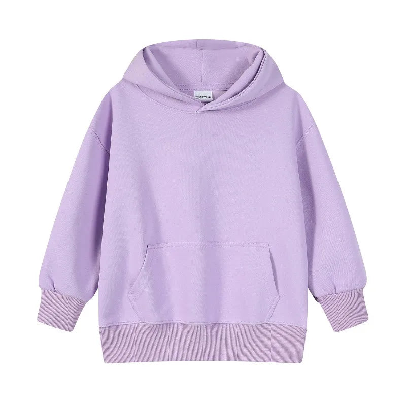 Kids Hoodie Children Cotton Solid Color Hoodie Casual Loose Long-Sleeve Sweatshirt Toddlers Young Children Sweatshirt Hoodie
