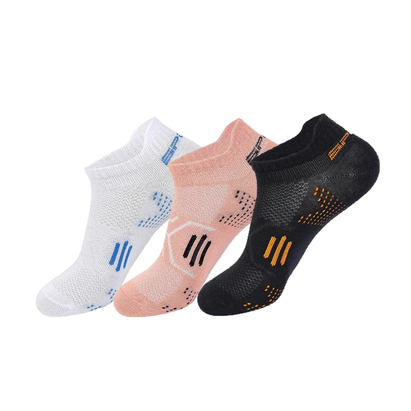 3Pairs/Lot Running Socks Men Woman Basketball Breathable Anti Slip Sport Fitness Cycling Walking Cotton Athletic No Sweat Sock