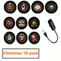 Christmas Projector Light Flexible Xmas Snow Santa Pattern Projection Lamp for Car Bedroom Party Holiday Decoration 4/6/10‑Pack