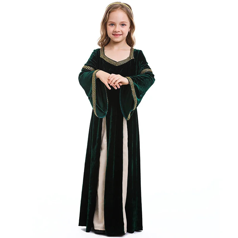 Girls' court dress, princess dress, children's European retro performance costume, birthday party performance costume