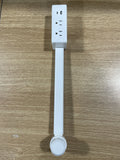 New Rotates 180° Electrical Outlet Extender Adjustable Length White Power Outlets Extender Power Socket Expander For Nightstand
