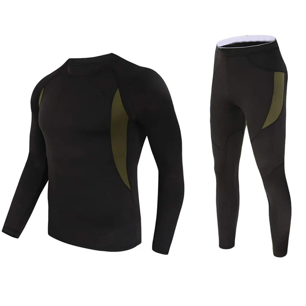 Functional winter thermal underwear set for men, including a motorcycle riding thermal set, and a men's ski thermal long-sleeved