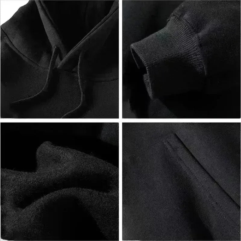 Men's Paris Trendy Cool Personalized Printed Hoodie & Sweatpants Set Sporty Casual Two-Piece Daily Wear Comfortable Street Style
