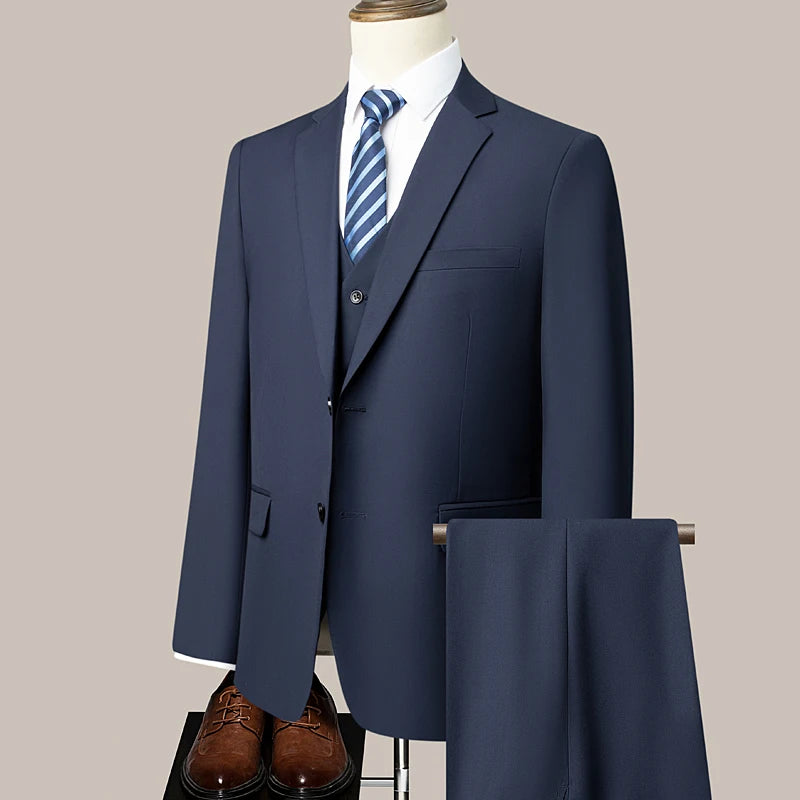 Dreiteiliger Anzug aus neuem Stoff für Herren, modisch für Business, Hochzeit, Freizeit und formelle Anlässe. M–6XL
