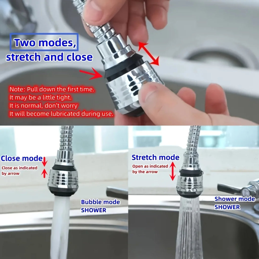 Edelstahl-Wasserhahn-Verlängerung mit Sparfunktion