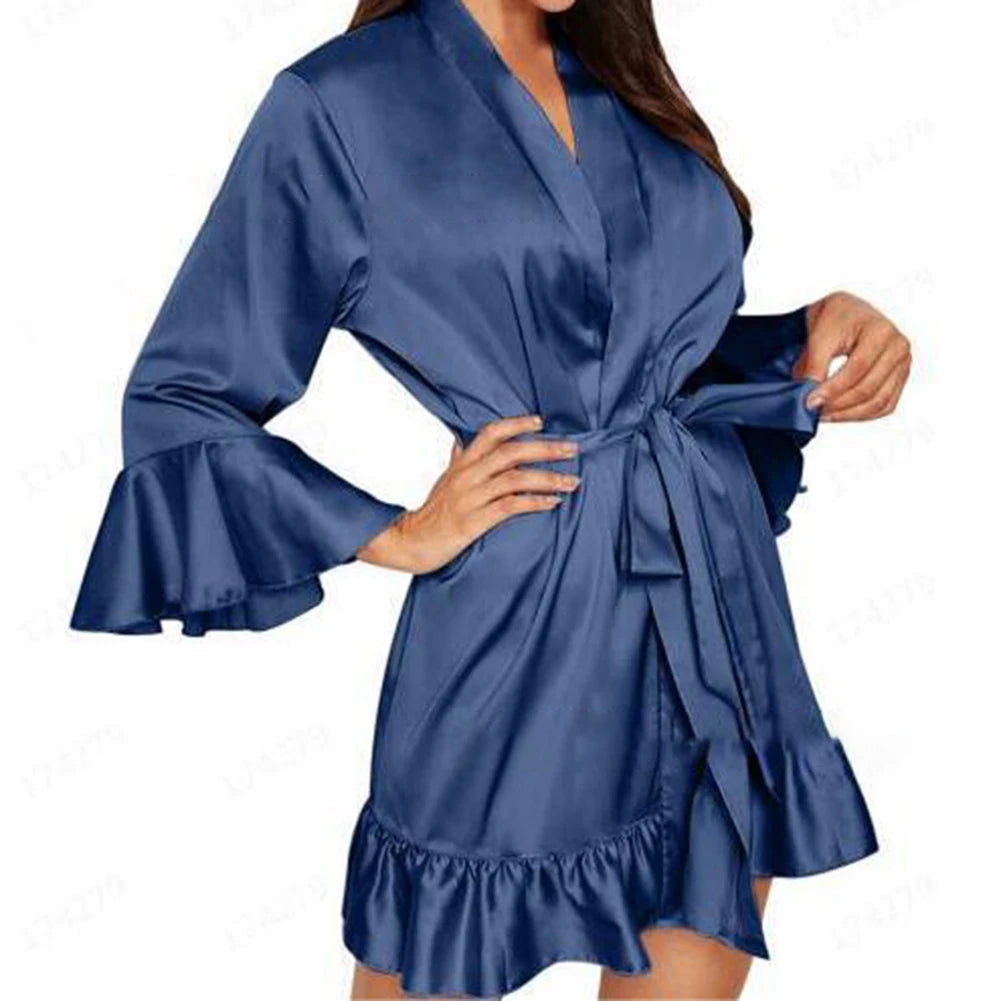 Women's Swimsuit Fashionable Casual Sexy V Lace Nightgown Cute Bathrobe Pajamas Soft Calcinha Sleep Woman Sleepwear Fashion