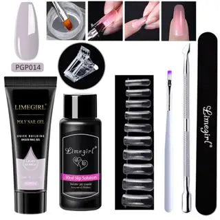 LIMEGIRL  Poly Nail Gel Set Manicure Set Gel Cuticle Pusher Finger Extend Mold Nail Kit All For Quick Extension Manicure Set