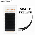 XIUSUZAKI Flat Ellipse Individual Lashes Extensions Matte Black Split Tips Classic Volume Eyelash Extension False Lashes Tools