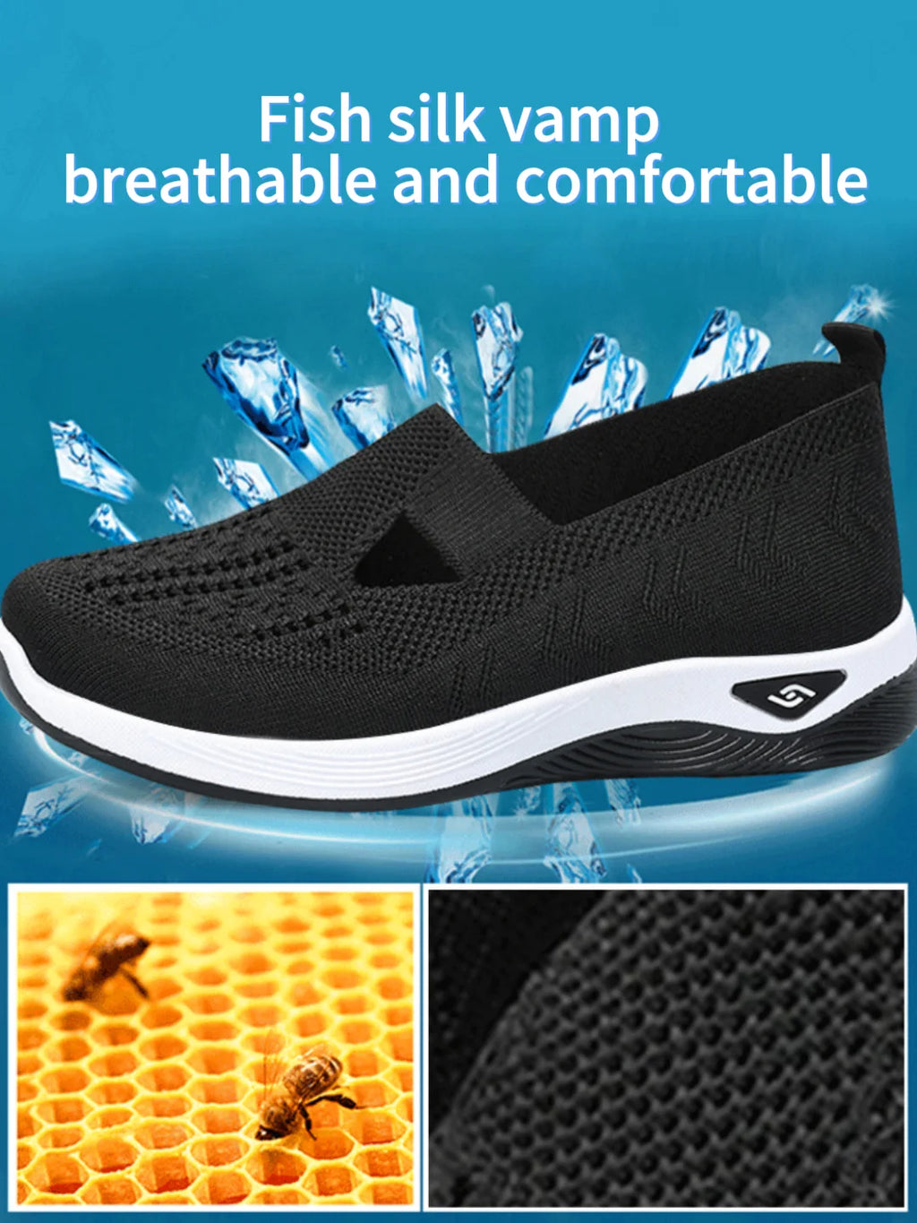 Women's shoes Solid Color Breathable Sneakers, casual sneaker women's summer sneakers, Low-top Knitted Casual Shoes Mom Shoes