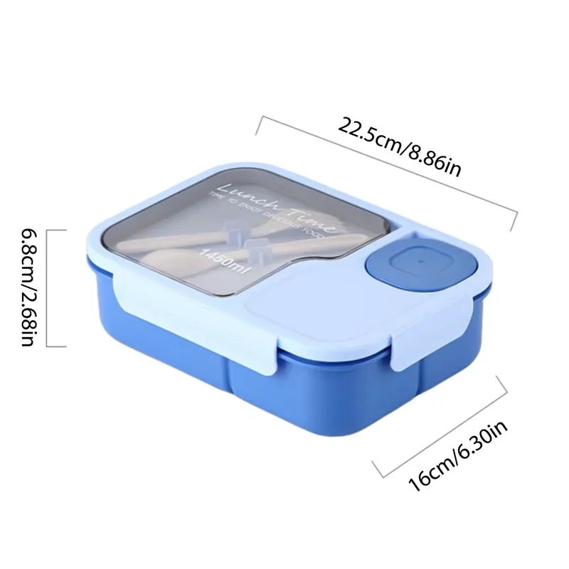Bento Lunch Box Kid's Lunch Box Microwaveable Bento Box with Tableware Kawaii Heated 3 Grid Sandwich Snack Food Box Food Storage