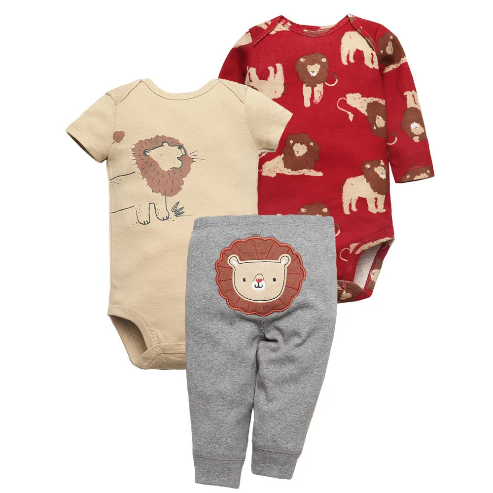 2026 Baby Boys Girls Clothes Set 100% Cotton Baby Bodysuits Baby Pants Summer Cartton Newborn Baby Clothes Infant Bebe Clothing