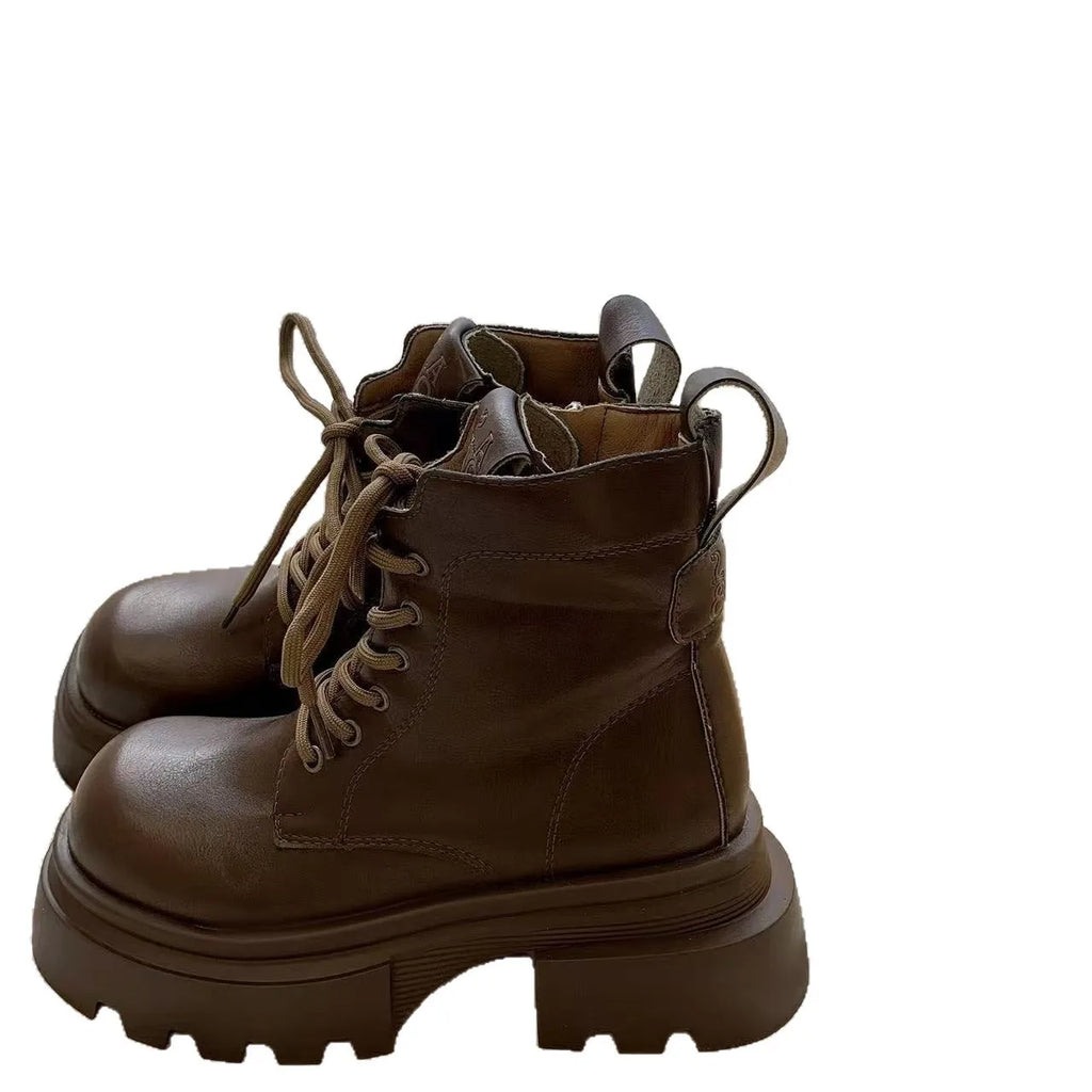 Women's Boots 2026 New Autumn/Winter Trendy Handsome and Versatile Thick Bottom British Style Short Boots for Women