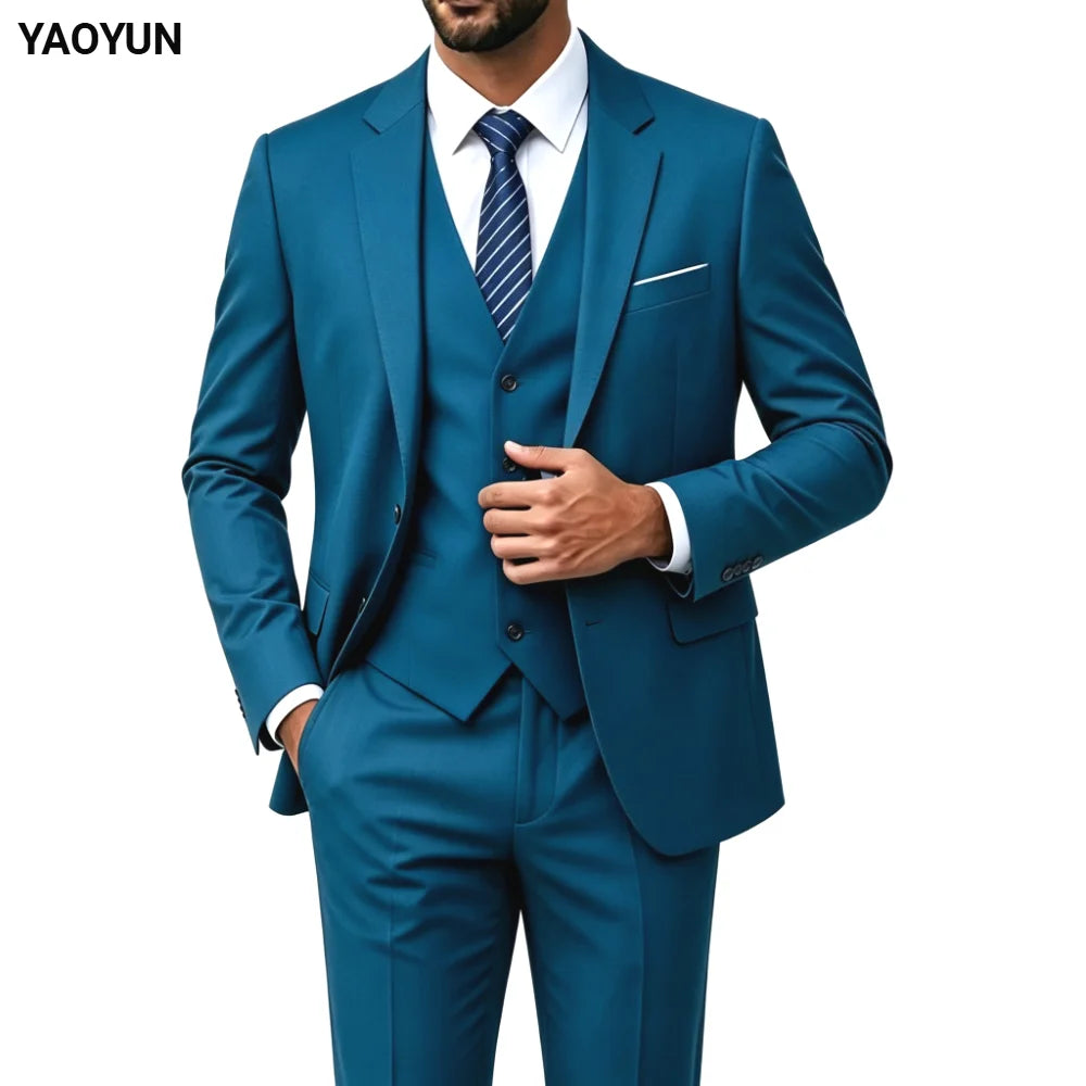Elegante Herrenanzüge, 3-teiliges 2er-Set, modische klassische Freizeit-Outfits mit Jacken, Weste, Hose und Blazer, formelle Kleidung 2026