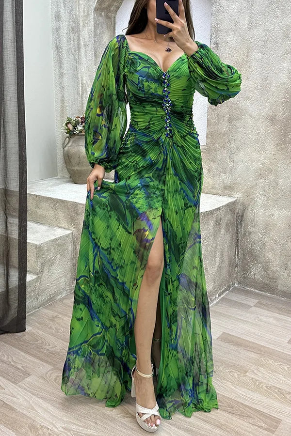 Sexy Elegant Evening Party Dresses 2024 Summer Fashion New Pleated Long Sleeved Off Shoulder Loose Casual Maxi Dress for Women