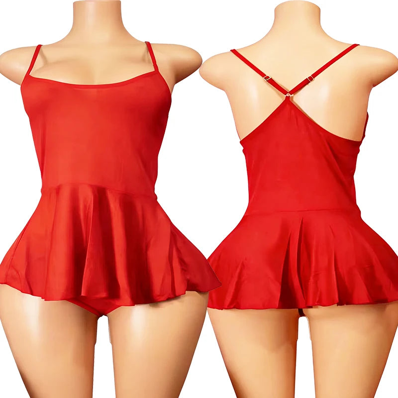 Hot Sexy Nightgowns For Women Erotic Nightie Dress Black Transparent Nightdress Sexy Lingerie Halter Neck Backless Pajamas Set