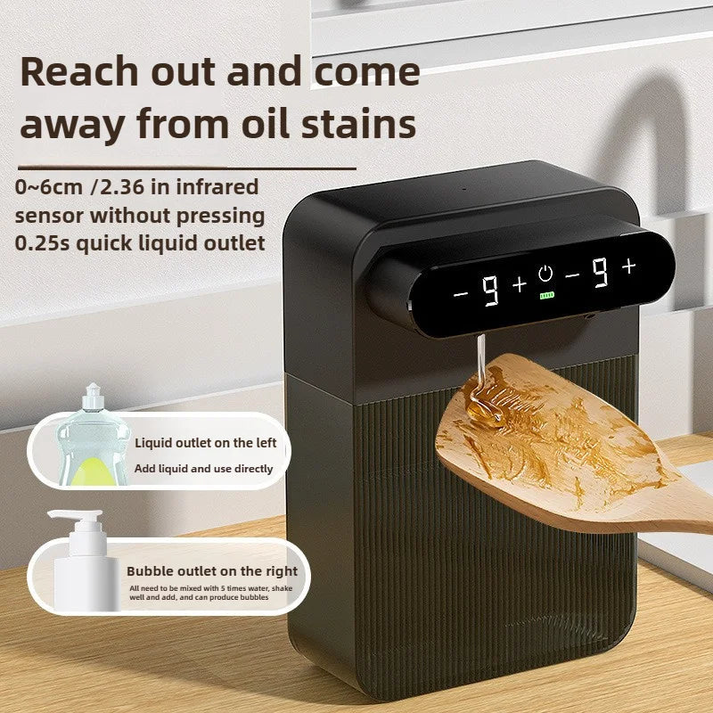 👉 Automatischer Küchen-Seifenspender in Mattschwarz (400ml)