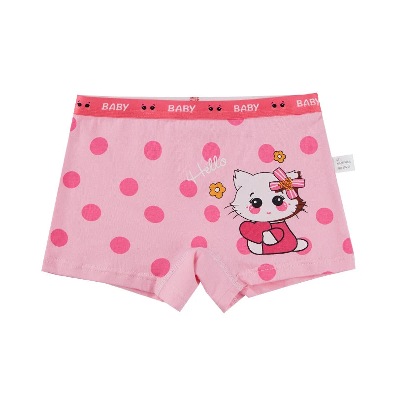 4PCS Children's Cotton Girl Panties Girl Cute Panties for Girls Boxer Underwear Cartoon Soft Boxers Shorts Underwears Clothing