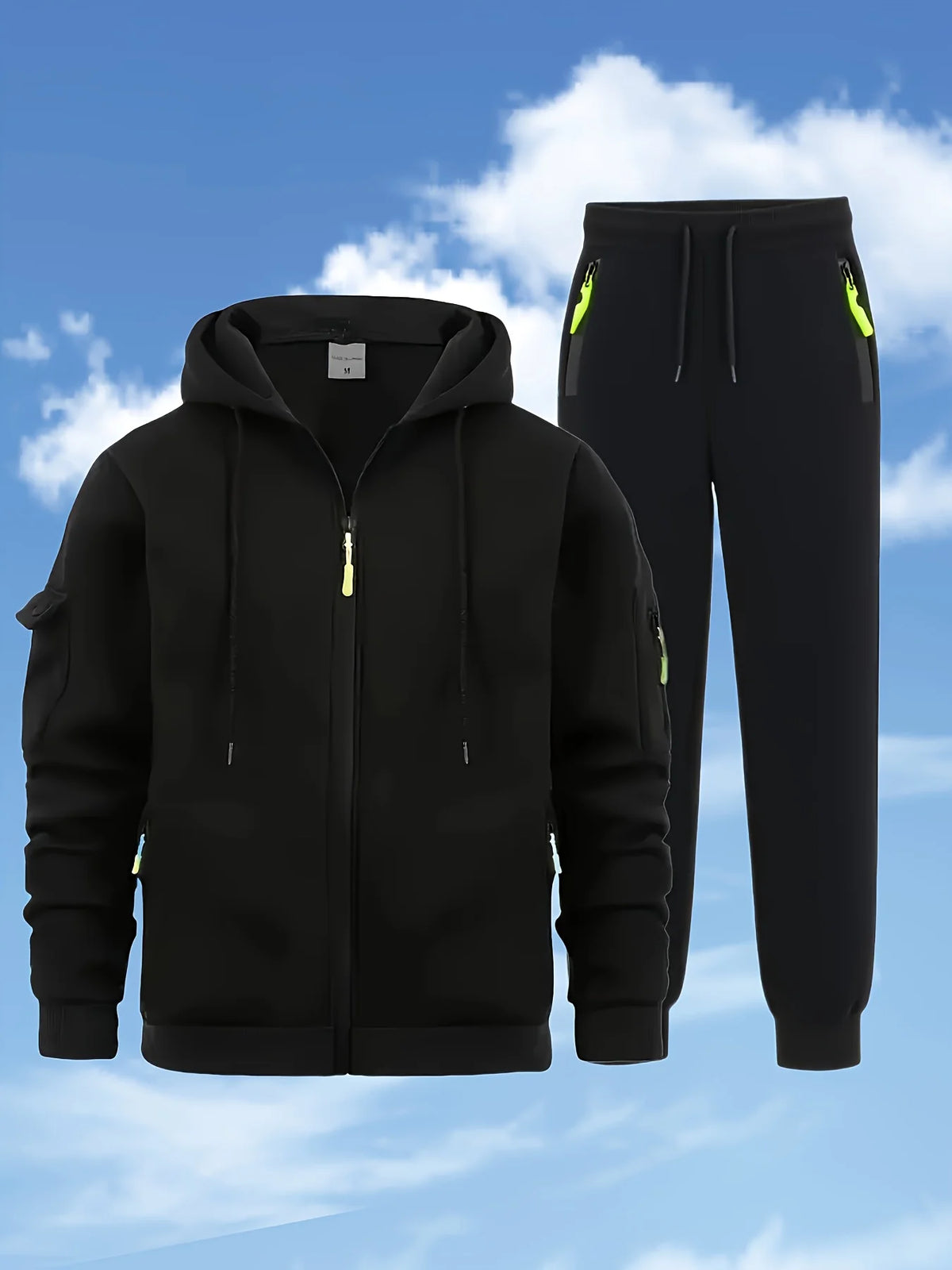 Men's Casual Hooded Sweatshirt Set Streetwear Fitness Autumn Winter Sports Outdoor Trendy Combo with Pants Sporty Street Style