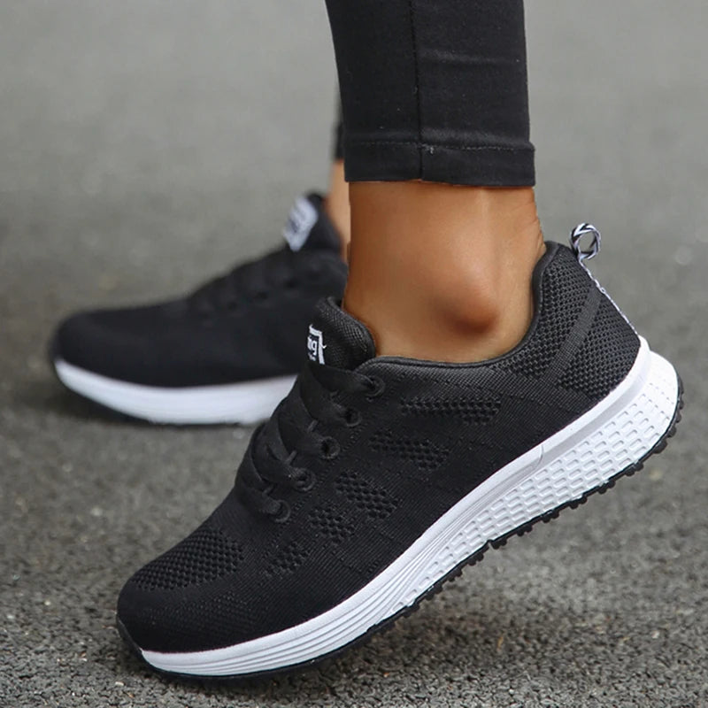 Woman Sneakers Shoes Fashion Lace Up Women's Sneakers Offers Solid Women's Sports Shoes Non-Slip Footwear Shoes For Women