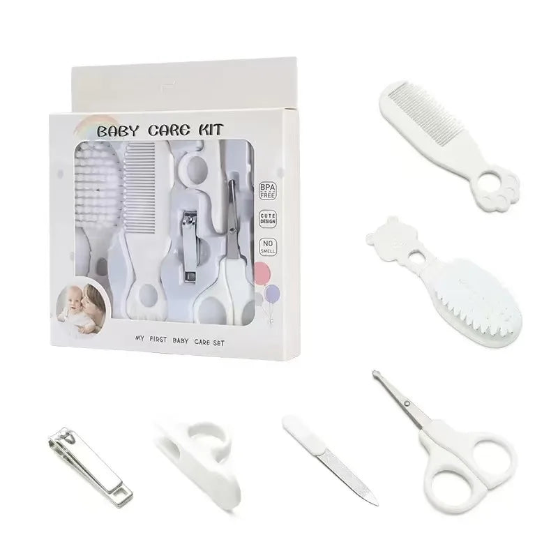 Baby-Pflegeset, BPA-frei, niedliches Design, Kamm, Bürste, Nagelknipser und Schere, sichere Pflegeutensilien für Neugeborene und Säuglinge