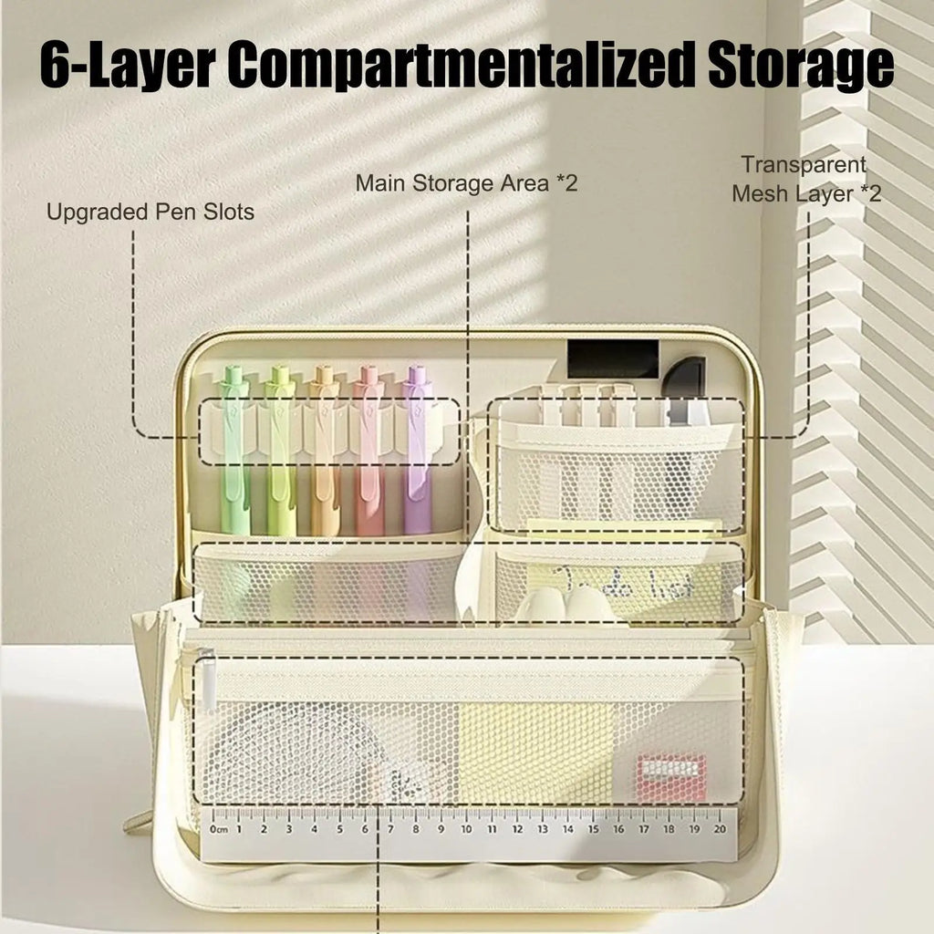 Large Pencil Case Aesthetic Waterproof Storage Organizer Standing Pencil Case Pen Holder for Stationery Supplies Home College