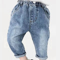 Children Jeans  Boys Cotton Print Splice Stretch Denim Pants Korean Teenage Trousers Wear Kids ClothingDenimRipped Spring Autum