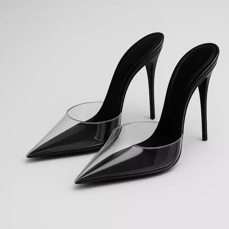 High heeled sandals for women's outdoor wear  summer new style, slim heel, super pointed, versatile, wrapped, lazy half slippers