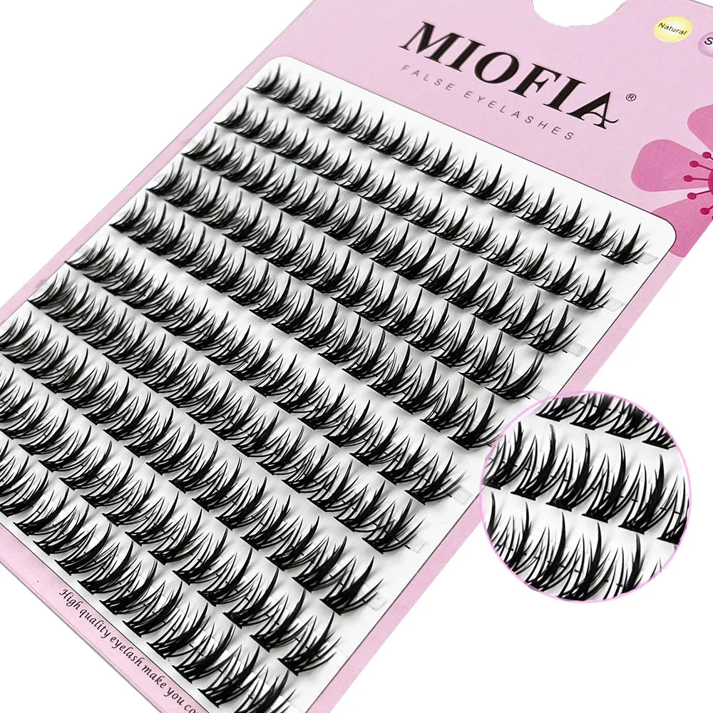 10 Row Anime Lashes Cosplay Lash Natural Wispy Natural Mink Eyelashes 3D Individual Manga Eyelash Clusters Makeup Tools