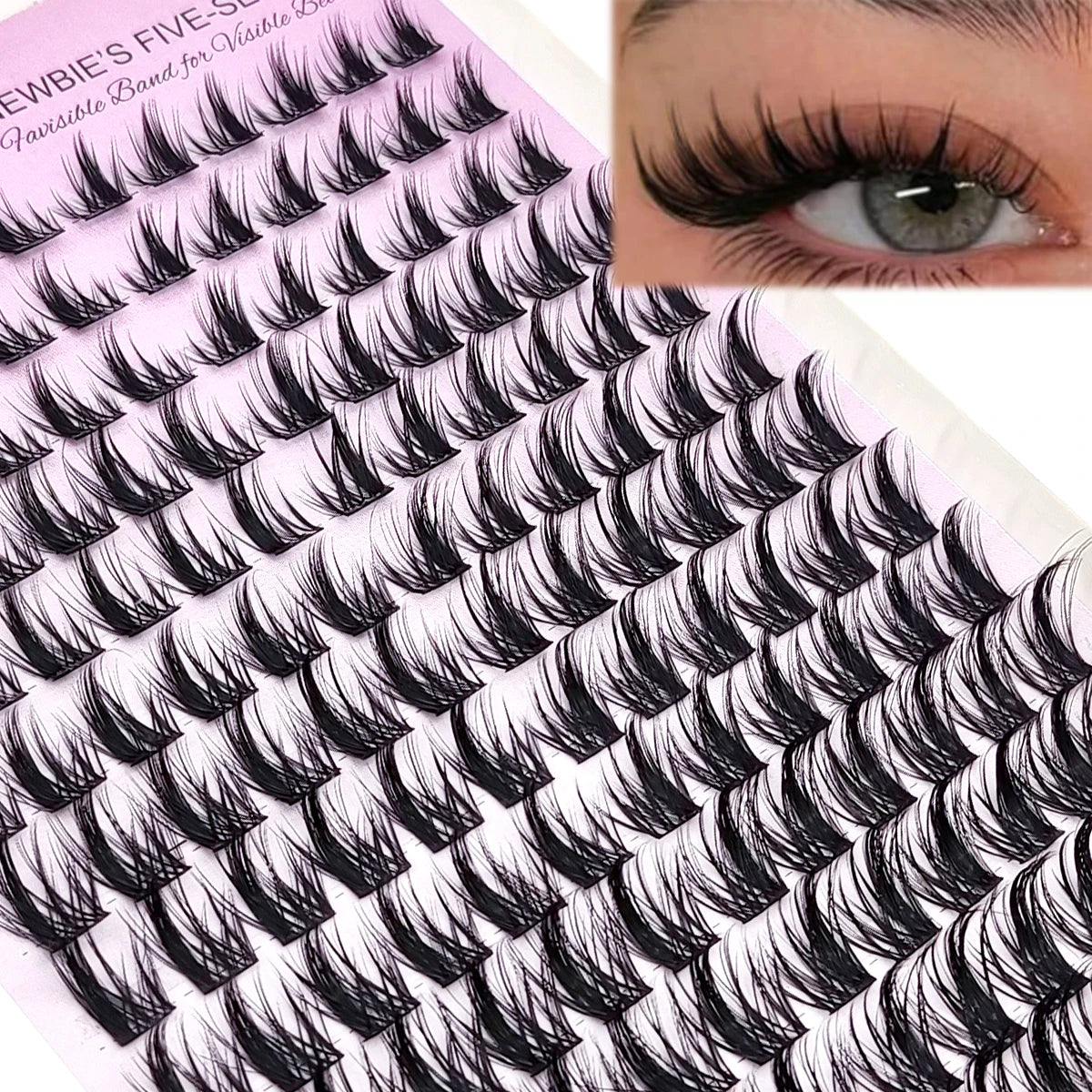 HBZGTLAD 15 Row Fairy Eyelash Cluster Manga Eyelash Cluster Transparent Spike Anime Eyelash Extension Makeup Tool Personal Manga