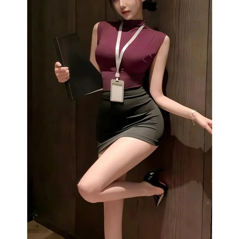 Sexy Dessous-Set für Damen in Übergröße: Sekretärinnen-, Stewardess- und Lehrerkostüm im Porno-Cosplay-Stil