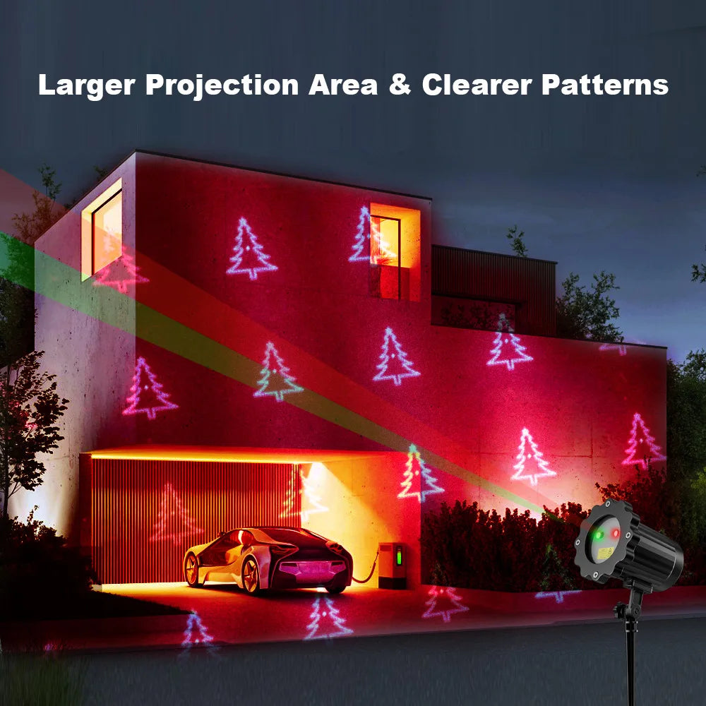 Christmas Laser Lights Outdoor Landscape Projector Laser Light Waterproof Red Green LED Laser Star Snowflake Garden Decoration