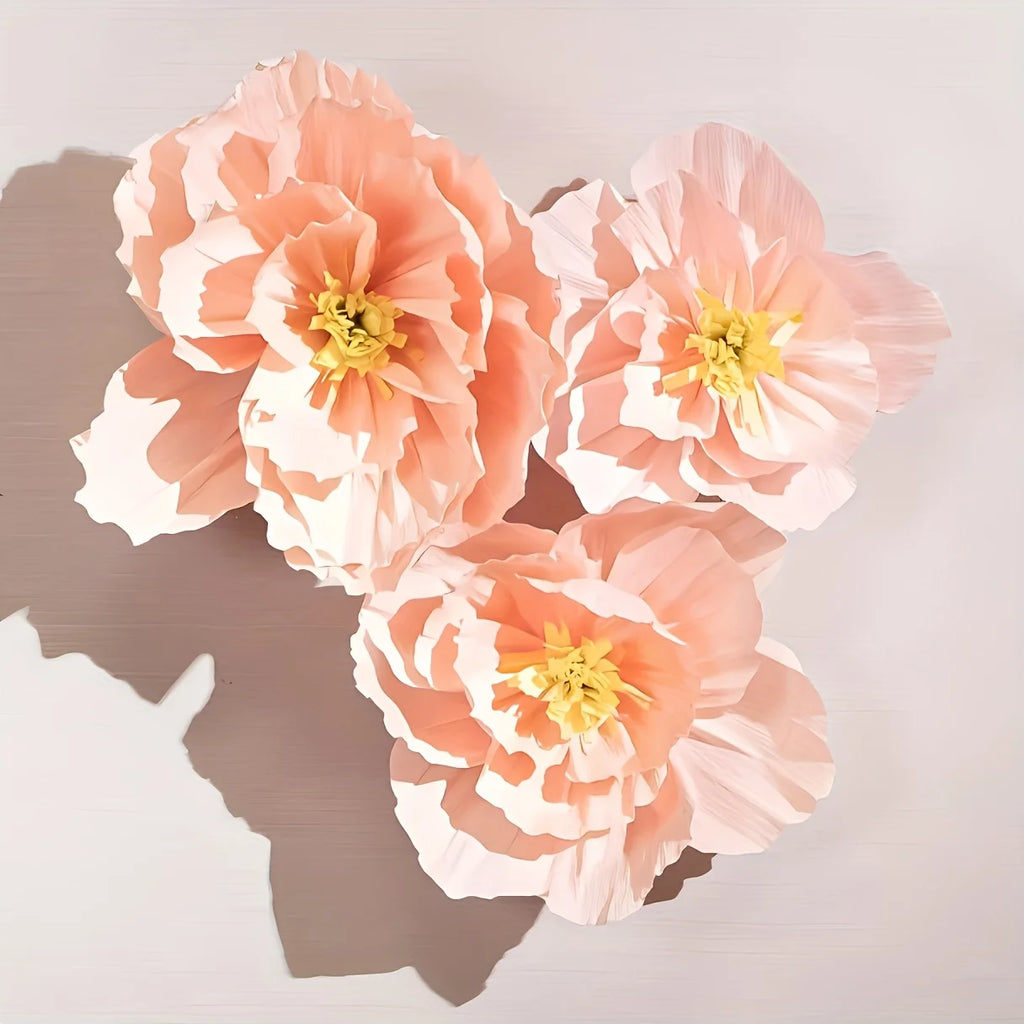 11pcs Large Size Red and Pink Contrast Paper Flower Fan Set, Essential for Wedding, Engagement Party Background Wall Decoration,