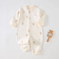 2026 Newborn Baby Romper Spring Autumn 0-24M Girl Boy Cotton Onesie Infant Cartoon Print Soft Breathable Sleepwear Kids Clothing