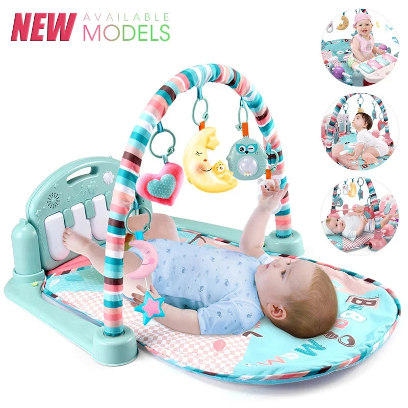 Baby Fitness-Stand Musik-Spielmatte Aktivitätsspielzeug Neugeborenen-Klavier Krabbeldecke Pedalspielpad Frühpädagogik 0-36 Monate Geschenke