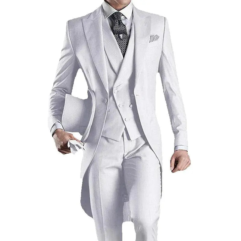 Latest Formal Wedding Men Suits Long Blazer 3 Piece Groom Tuxedo Classic Prom Party Male Suit Fashion Set Jacket with Pants Vest