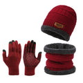 Winter Hat for Men Women Beanie Hats Scarf Glove Earmuff Set Thick Warm Slouchy Beanies Hat for Boy Girl Cap