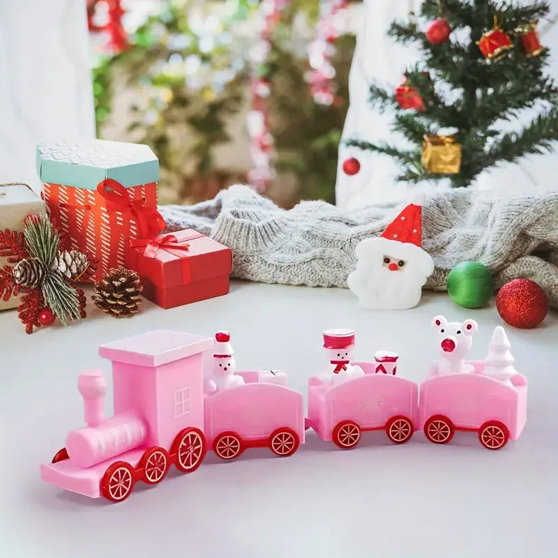 Mini-Weihnachtszug aus Holz – Süße Tischdekoration für Zuhause