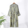 New Bathrobe Women's Shower 100% Cotton Gauze Nightgown Kimono Pajamas Robe Cardigan Print Sleepwear Loungewear Home Clothes