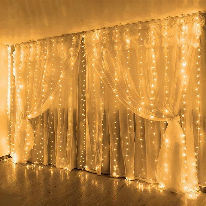 Weihnachtslichtervorhang – USB-betrieben mit 8 Lichtmodi