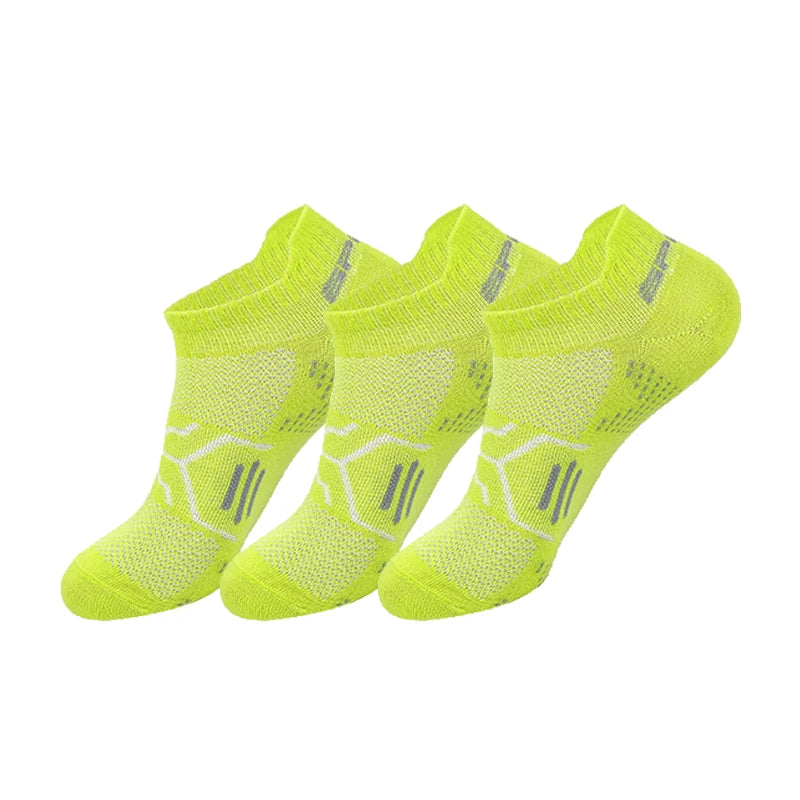 3Pairs/Lot Running Socks Men Woman Basketball Breathable Anti Slip Sport Fitness Cycling Walking Cotton Athletic No Sweat Sock