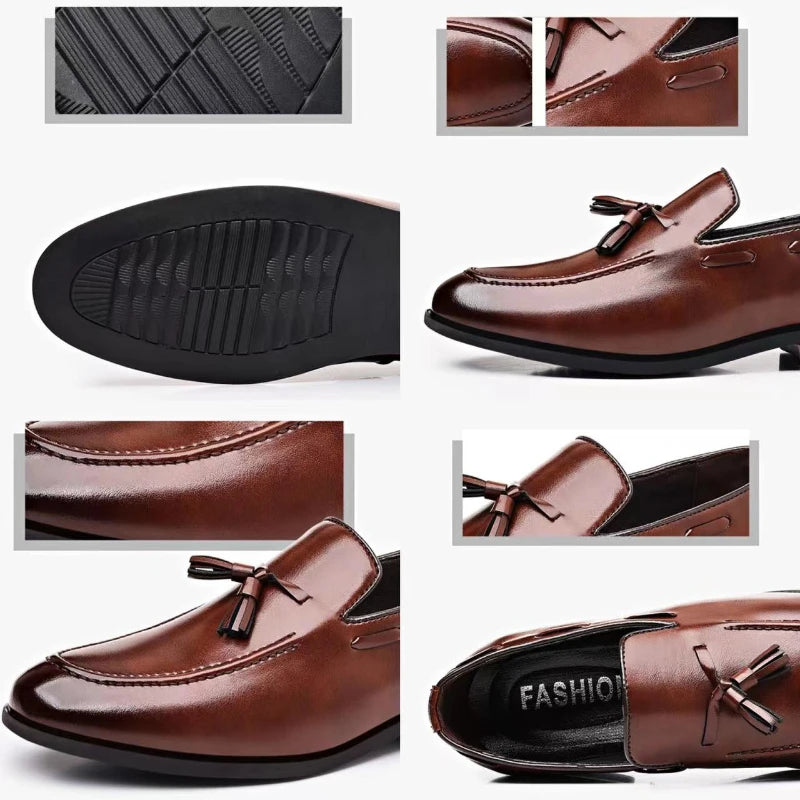 Men's Dress Shoes New Pu Leather Fashion Shoe for Mens Large Size Business Formal Casual Shoes Slip on Wedding Men Shoes Zapatos