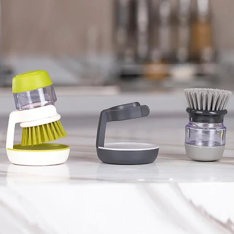 Ergonomische Palm-Geschirrbürste mit integriertem Seifenspender