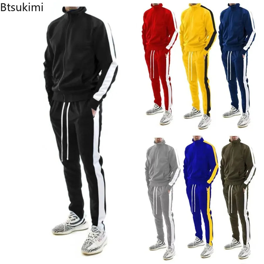 New Men's Tracksuit Men Hooded 2 Piece Set Autumn Winter Youth Trendy Streetwear Casual Sports Sweat Outfit Fashion Men Clothing