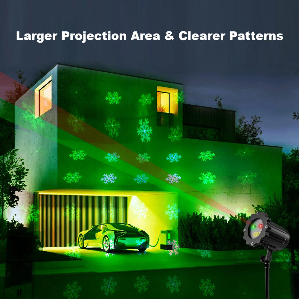 Christmas Laser Lights Outdoor Landscape Projector Laser Light Waterproof Red Green LED Laser Star Snowflake Garden Decoration