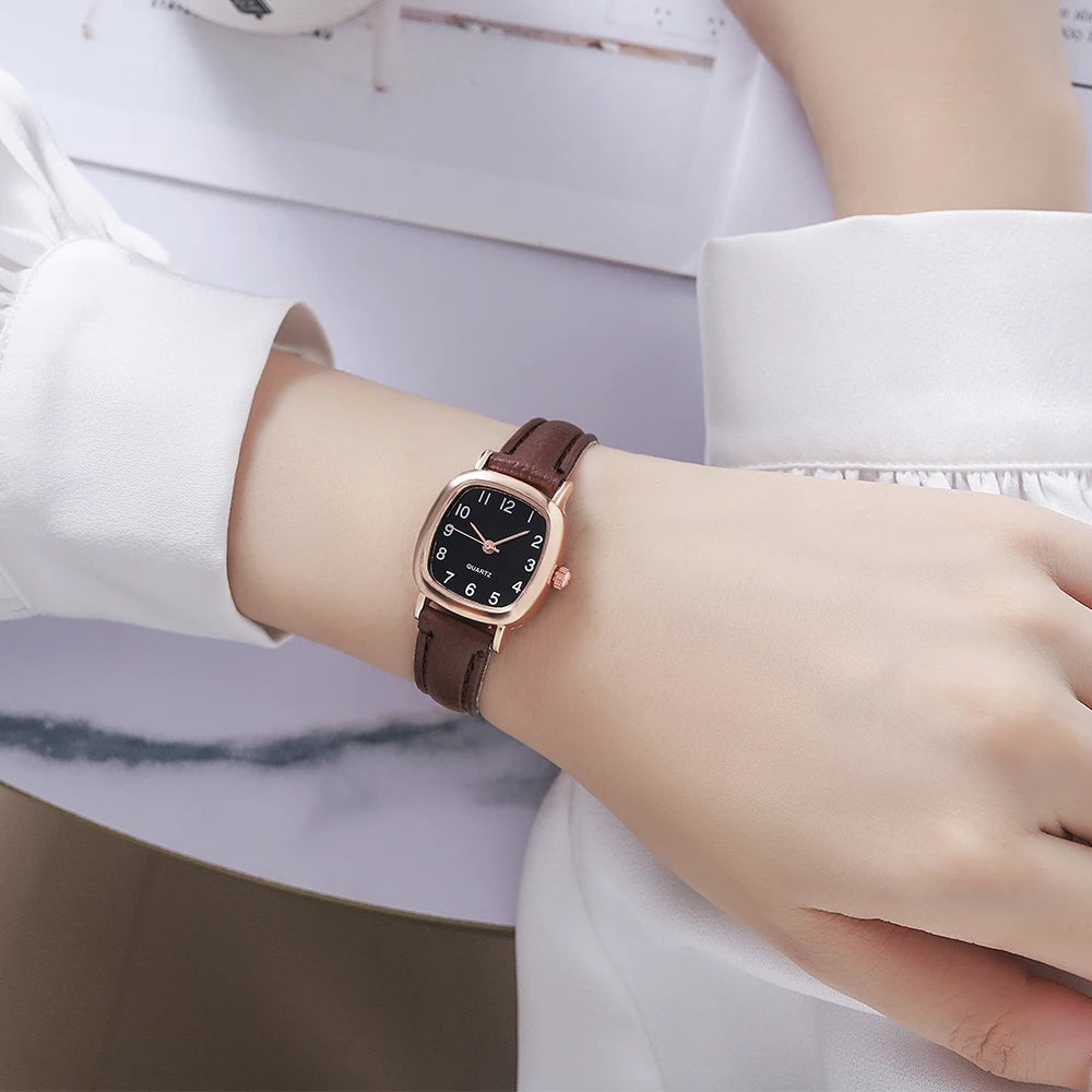 Minimalist Small Dial Women's Watch Ultra-thin Leather Band Casual Quartz Wristwatch Relogio Feminino