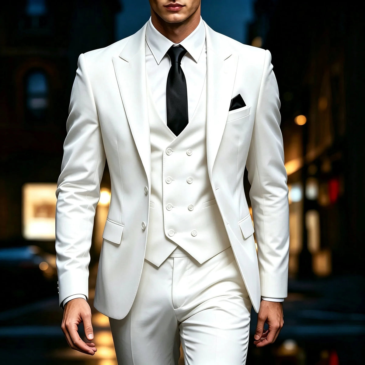 Men's 3‑Piece Suit | Wedding Business Formal Blazer & Trousers for Prom, Banquet & Official Occasions
