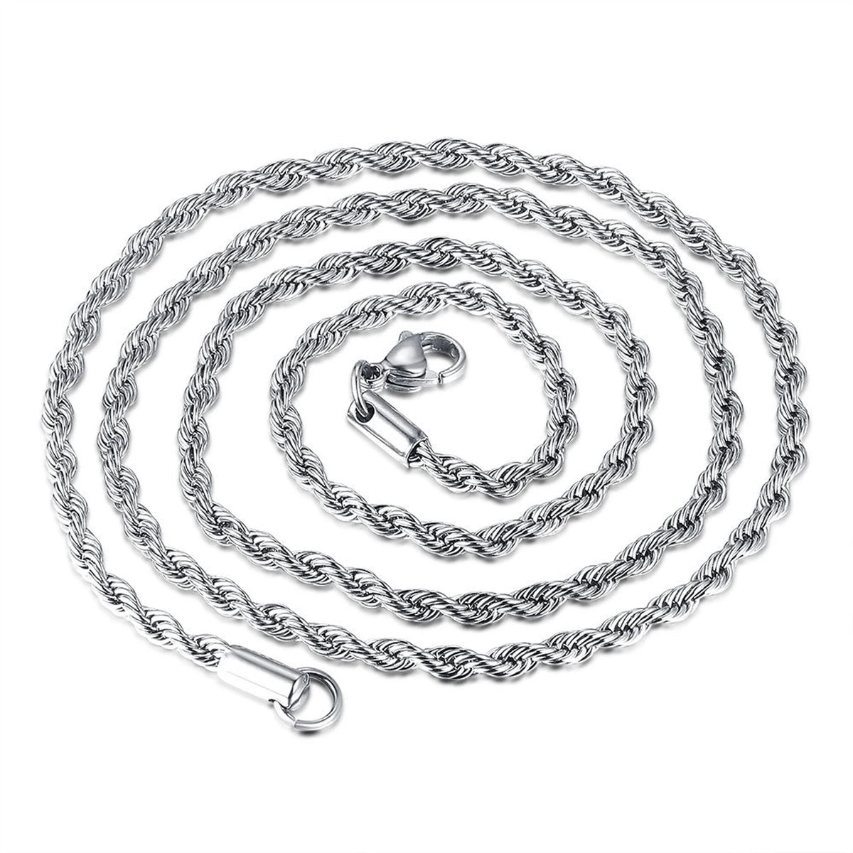 1 Piece Stainless Steel Necklace For Men Women Braided Rope Chain Choker Necklace Gold Color Neck Metal Fashion Jewelry Gift